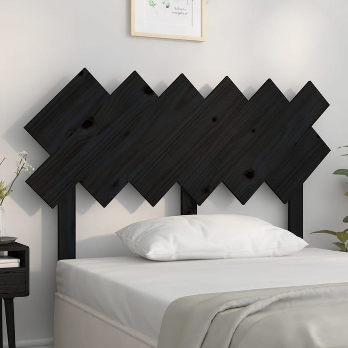 Tăblie de pat, negru, 122,5x3x80,5 cm, lemn masiv de pin , 1 - homenest.ro