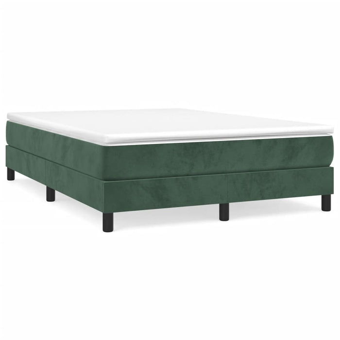 Cadru de pat box spring, verde închis, 140x190 cm, catifea , 2 - homenest.ro