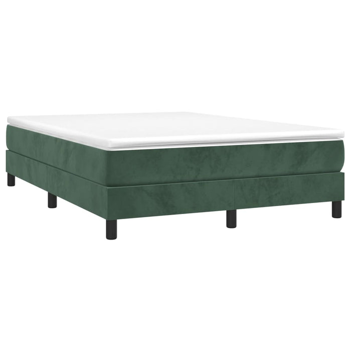 Cadru de pat box spring, verde închis, 140x190 cm, catifea , 3 - homenest.ro