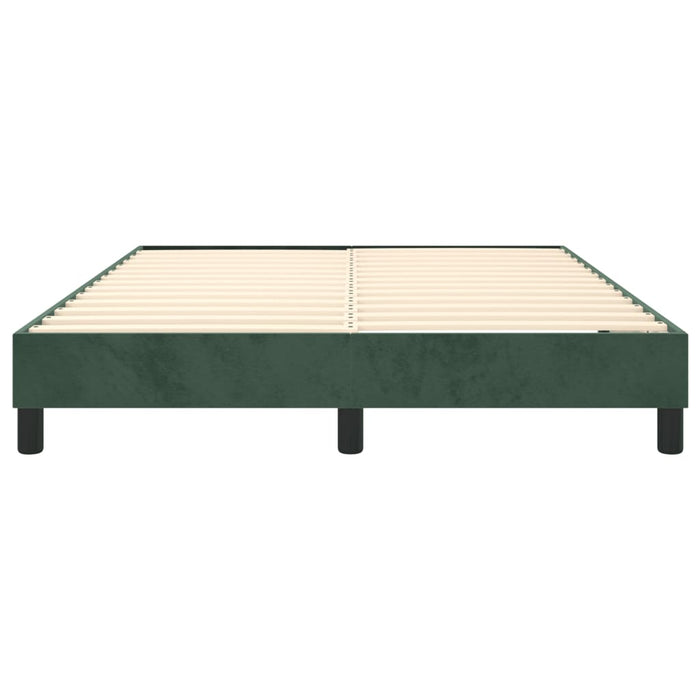 Cadru de pat box spring, verde închis, 140x190 cm, catifea , 5 - homenest.ro