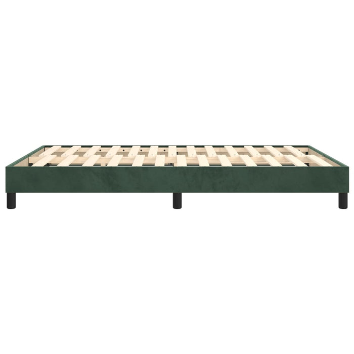 Cadru de pat box spring, verde închis, 140x190 cm, catifea , 6 - homenest.ro