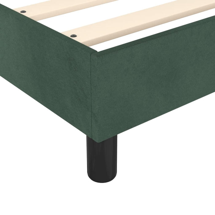 Cadru de pat box spring, verde închis, 140x190 cm, catifea , 7 - homenest.ro