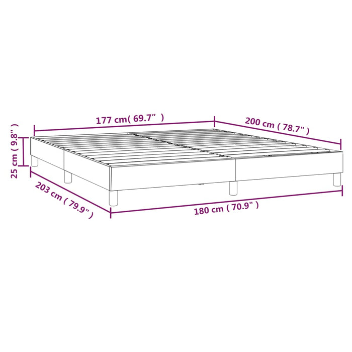 Cadru de pat box spring, gri închis, 180x200 cm, catifea , 9 - homenest.ro