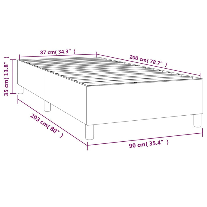 Cadru de pat box spring, roz, 90x200 cm, catifea , 9 - homenest.ro