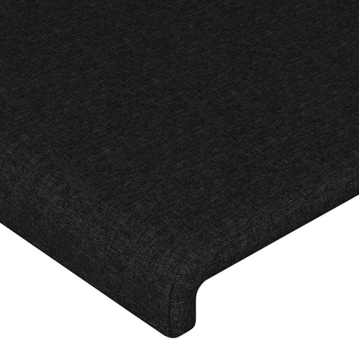 Tăblie de pat cu LED, negru, 200x5x118/128 cm, textil , 5 - homenest.ro