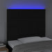 Tăblie de pat cu LED, negru, 90x5x118/128 cm, textil , 3 - homenest.ro