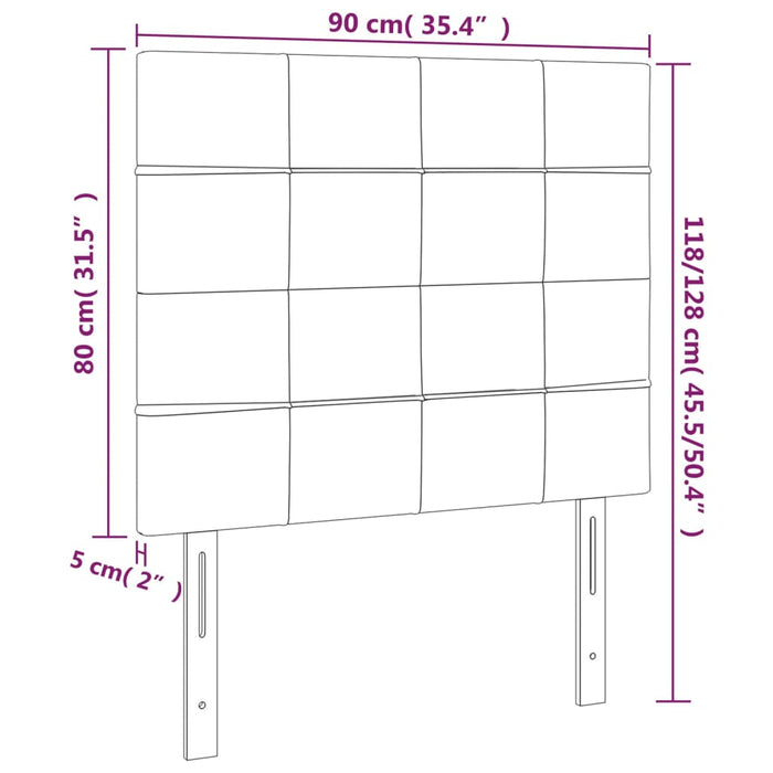 Tăblie de pat cu LED, negru, 90x5x118/128 cm, textil , 6 - homenest.ro