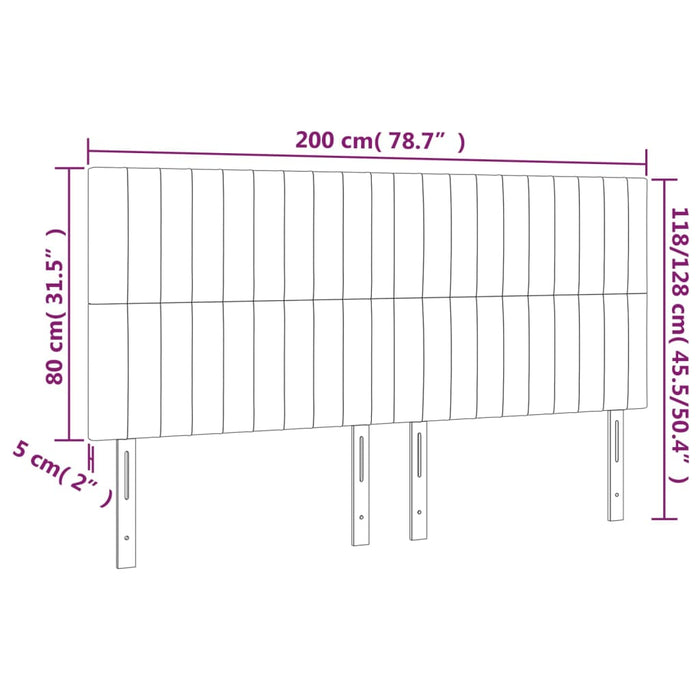 Tăblie de pat cu LED, negru, 200x5x118/128 cm, catifea , 6 - homenest.ro