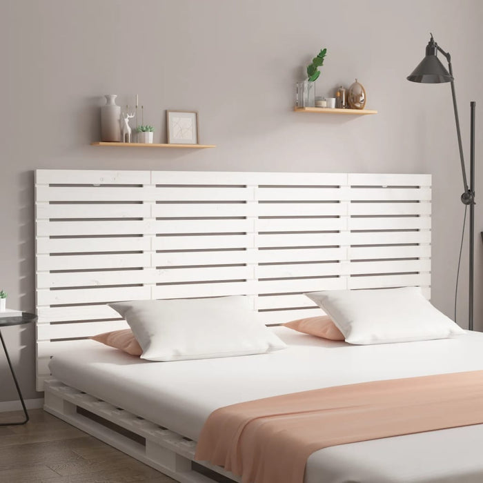 Tăblie de pat pentru perete, alb, 166x3x91,5 cm, lemn masiv pin , 1 - homenest.ro