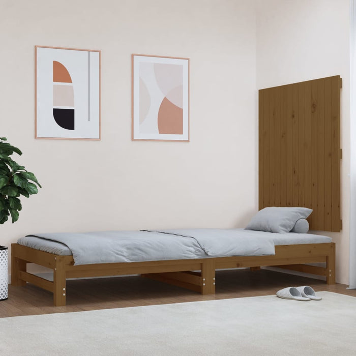 Tăblie de pat pentru perete, maro miere, 82,5x3x90 cm, lemn pin , 1 - homenest.ro