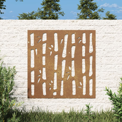 Decor perete de grădină 55x55 cm design bambus oțel Corten , 1 - homenest.ro