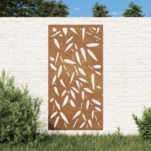 Decor de perete 105x55 cm design frunze bambus oțel Corten , 1 - homenest.ro