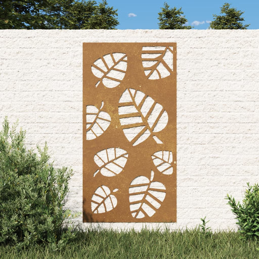 Decorație perete de grădină 105x55 cm design frunze oțel Corten , 1 - homenest.ro