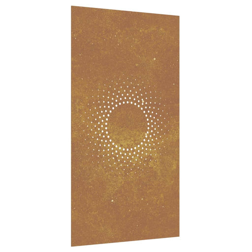 Decor perete de grădină 105x55 cm design soare oțel Corten , 2 - homenest.ro