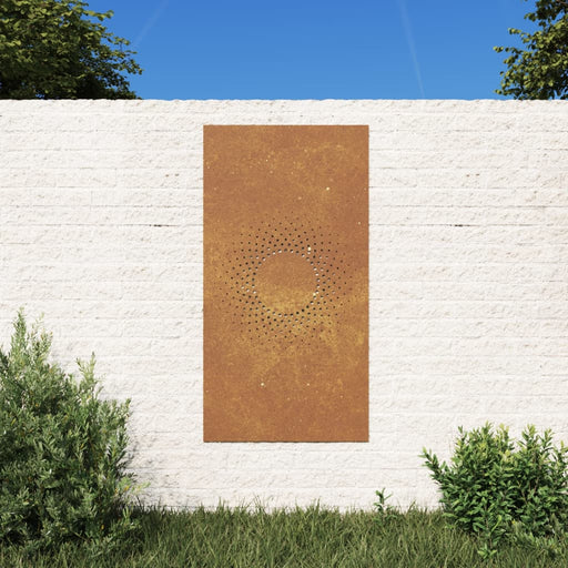 Decor perete de grădină 105x55 cm design soare oțel Corten , 1 - homenest.ro