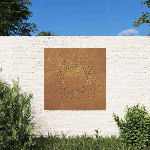 Decor perete de grădină 55x55 cm design soare oțel Corten , 1 - homenest.ro