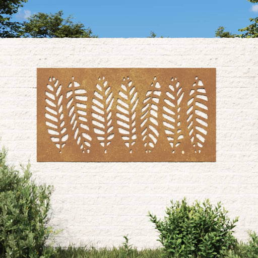 Decorație perete de grădină 105x55 cm design frunze oțel Corten , 1 - homenest.ro