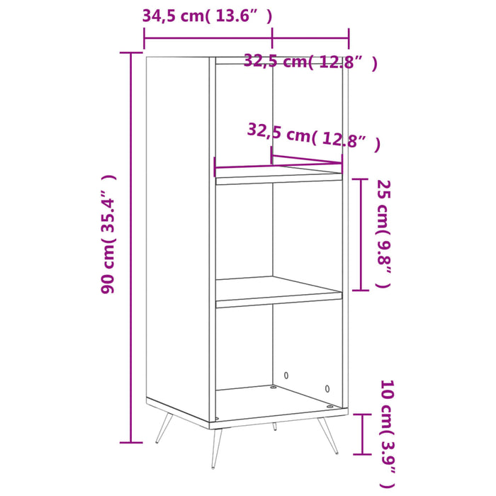 Dulap cu rafturi, gri sonoma, 34,5x32,5x90 cm, lemn compozit , 9 - homenest.ro