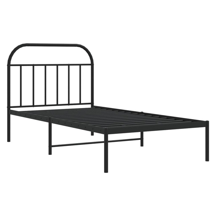 Cadru de pat din metal cu tăblie, negru, 107x203 cm , 5 - homenest.ro