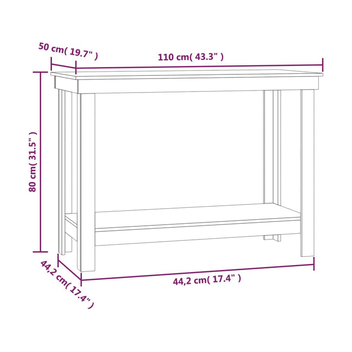 Banc de lucru, alb, 110x50x80 cm, lemn masiv pin , 8 - homenest.ro