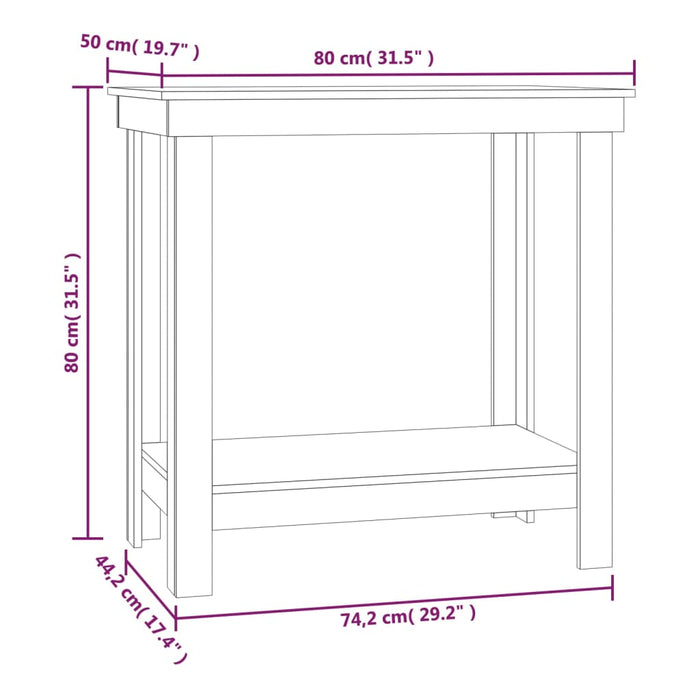 Banc de lucru, maro miere, 80x50x80 cm, lemn masiv pin , 8 - homenest.ro