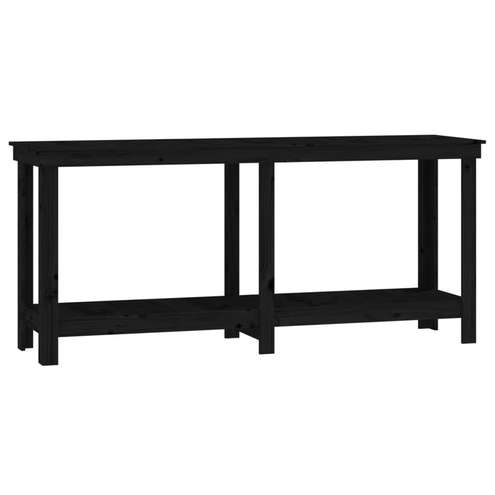 Banc de lucru, negru, 180x50x80 cm, lemn masiv pin , 2 - homenest.ro