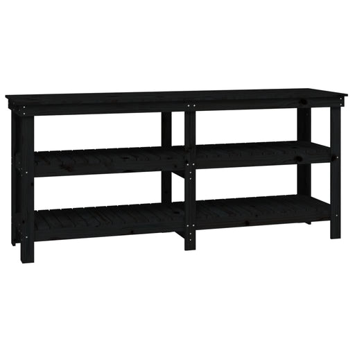 Banc de lucru, negru, 181x50x80 cm, lemn masiv pin , 2 - homenest.ro