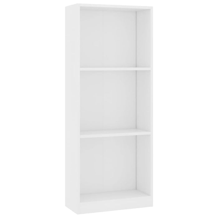 Bibliotecă cu 3 rafturi, alb, 40x24x108 cm, PAL , 2 - homenest.ro